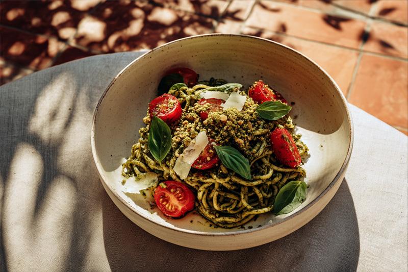 Pistachio Pesto Ramen Bowl