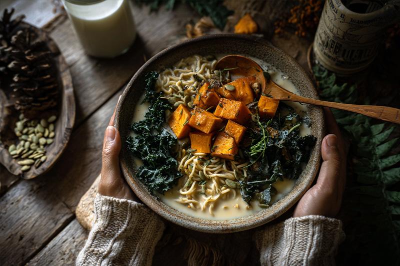 Sweet Potato Kale Coconut Ramen